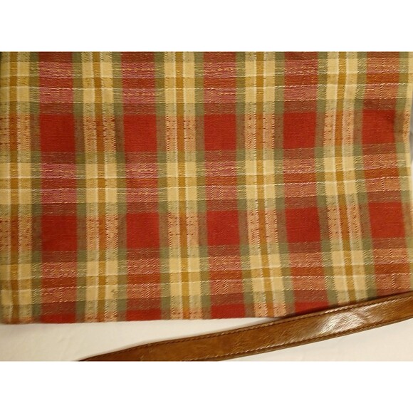Longaberger Homestead Crossbody Purse Bag Plaid Multicolor RED/GREEN/Beige - Picture 15 of 16
